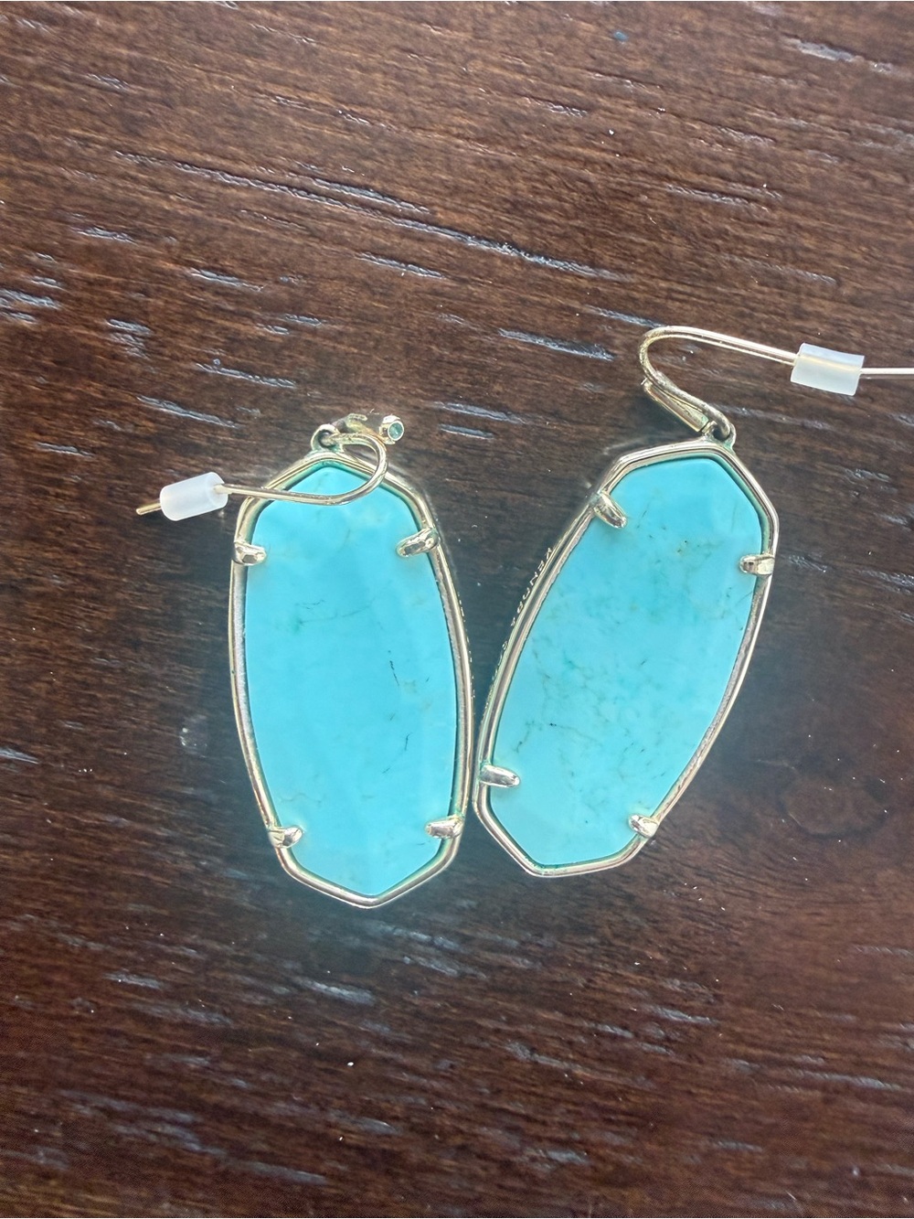 Kendra Scott Turquoise Gold Drop Earrings